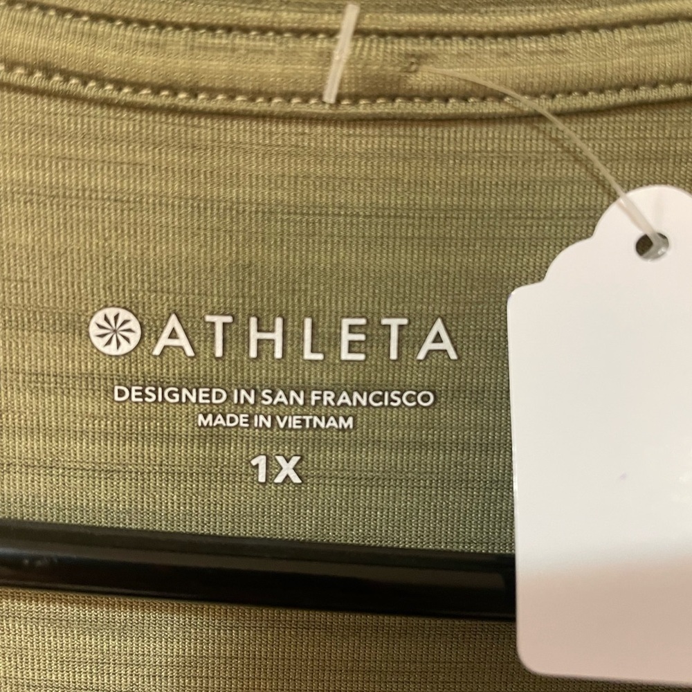 Athleta Sleeveless Swing Tank Dress Size 1X Olive Green 🌿 with Pockets - Picture 2 of 7